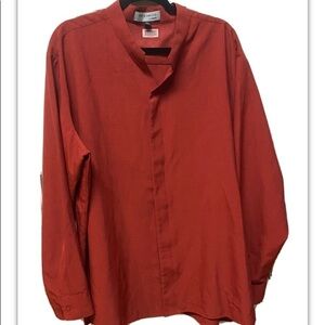 Doc & Amelia By Cintas Mock neck Long Sleeve Button Up Work Shirt￼ 2XL